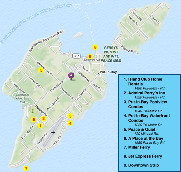 put in bay map Put In Bay Property Maps Island Club Rentals